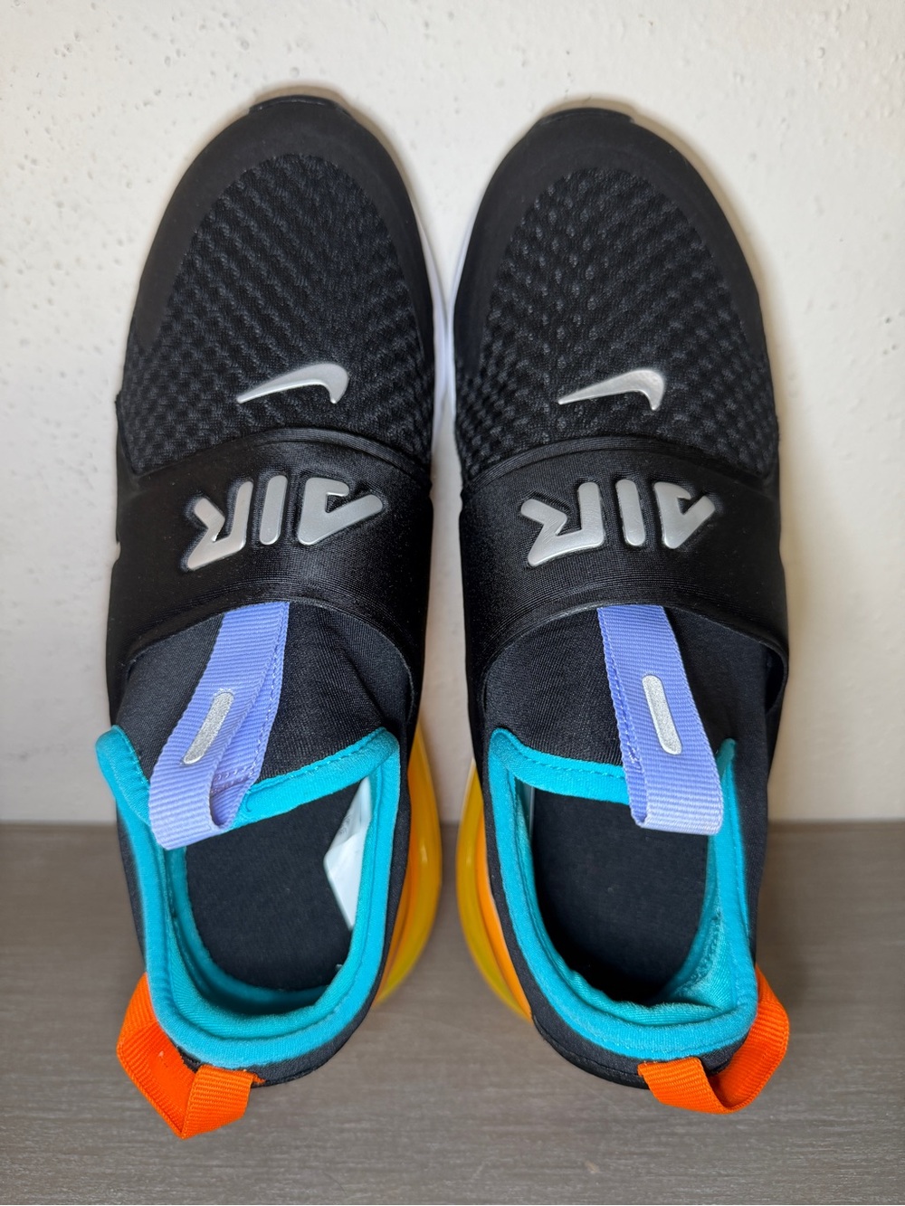 Nike Air Max 270 Extreme Black Laser Orange GS Youth Size 6.5Y Running Shoes - Picture 4 of 10